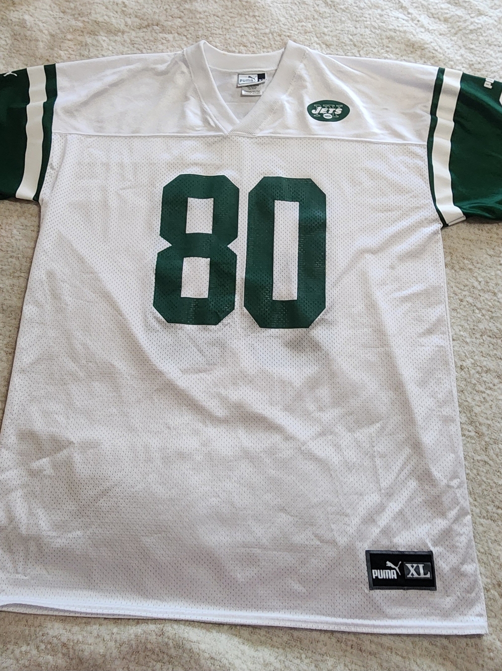 Vintage Y2K New York Jets Wayne Chrebet #80 Puma Jersey White XL Football
